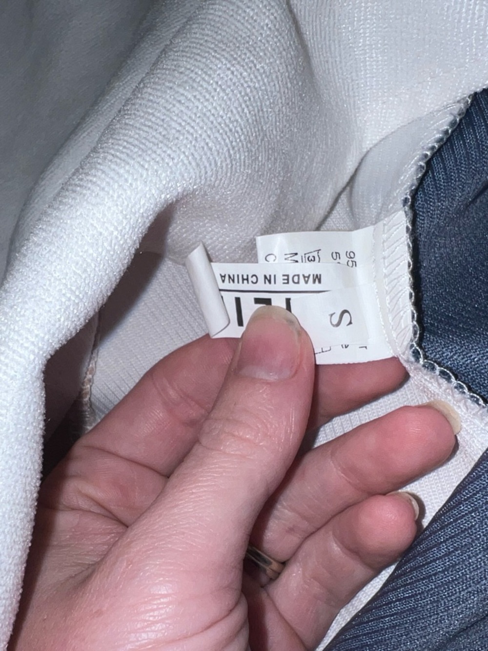 SHEIN White and Navy Colorblock Shacket - Picture 4 of 6